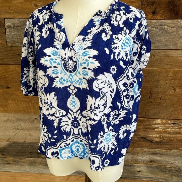 Rachael Zoe Blue Floral Blouse - Picture 1 of 5